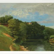 Gustave Courbet – Schloss am Fluss 1856 | Giclée Kunstdruck gerahmt