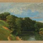 Gustave Courbet – Schloss am Fluss 1856 | Giclée Kunstdruck gerahmt