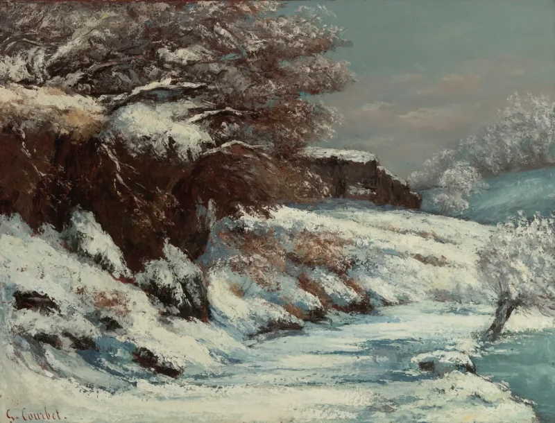 Gustave Courbet – Schnee 1858 | Giclée Kunstdruck gerahmt
