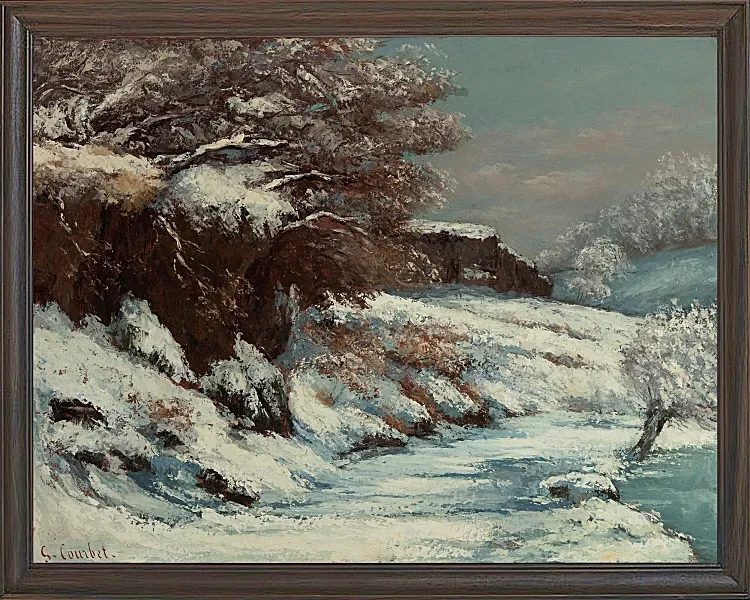 Gustave Courbet – Schnee 1858 | Giclée Kunstdruck gerahmt
