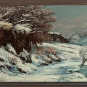 Gustave Courbet – Schnee 1858 | Giclée Kunstdruck gerahmt