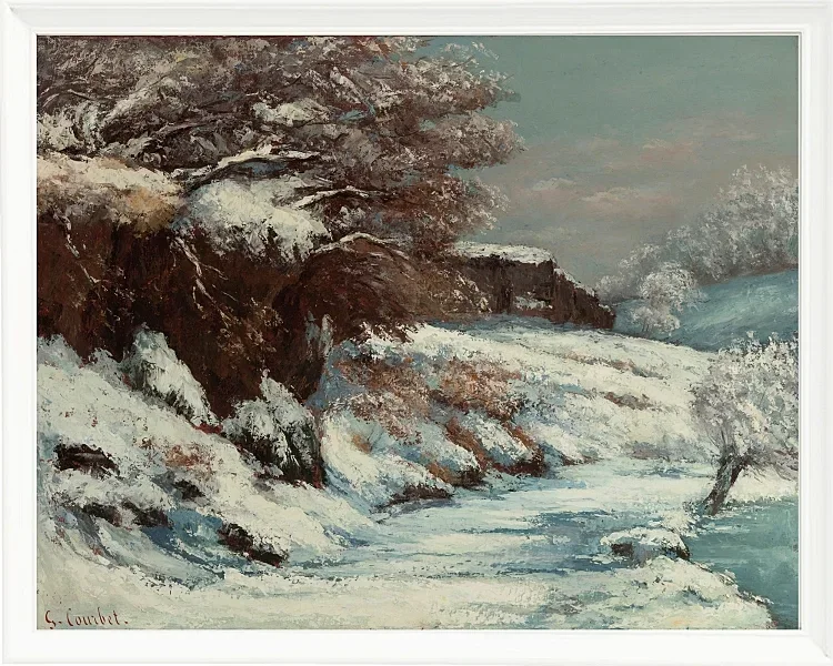 Gustave Courbet – Schnee 1858 | Giclée Kunstdruck gerahmt