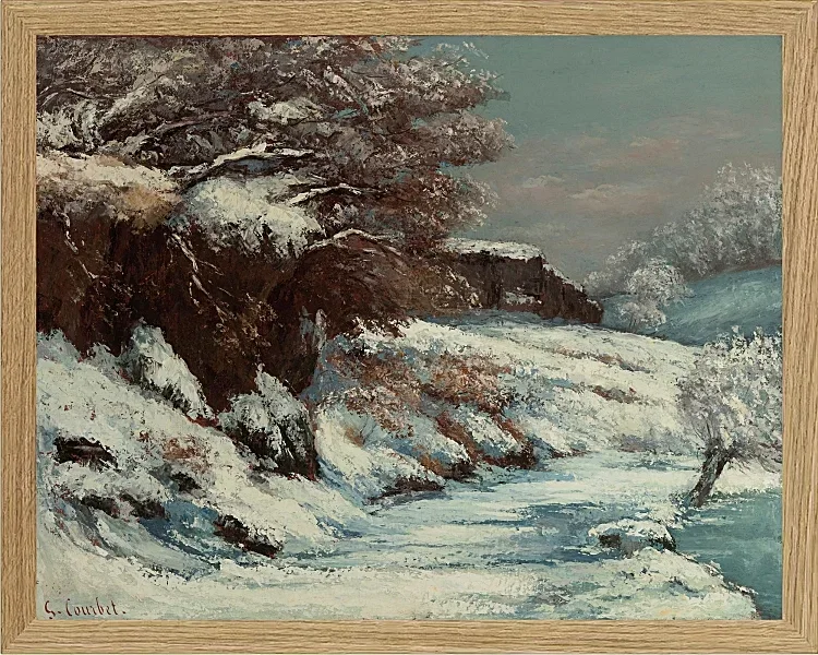 Gustave Courbet – Schnee 1858 | Giclée Kunstdruck gerahmt