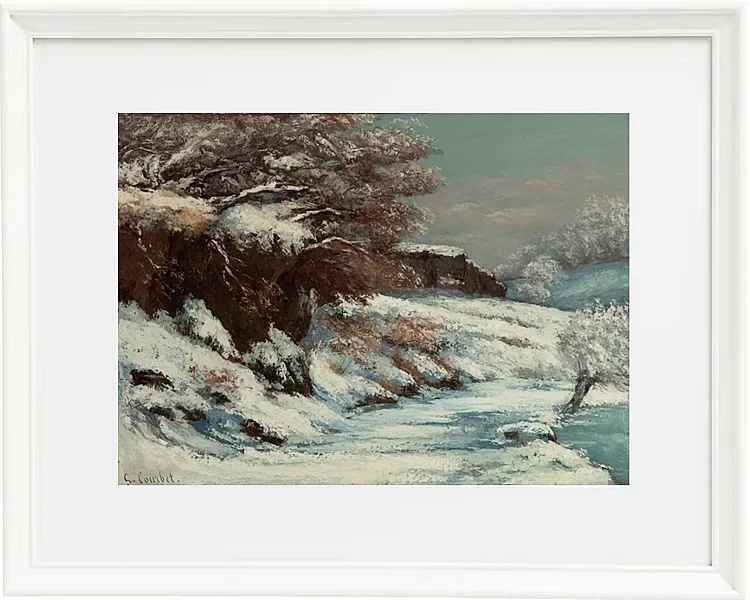 Gustave Courbet – Schnee 1858 | Giclée Kunstdruck gerahmt