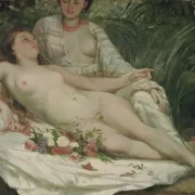 Gustave Courbet | Badende eller to nøgne kvinder - 1850 | Indrammet kunsttryk | Realisme