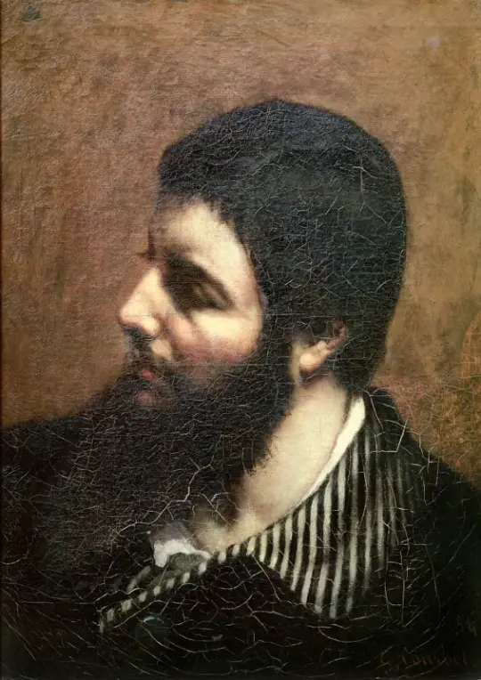 Gustave Courbet | Selvportræt med stribet krave - 1860 | Indrammet kunsttryk | Realisme