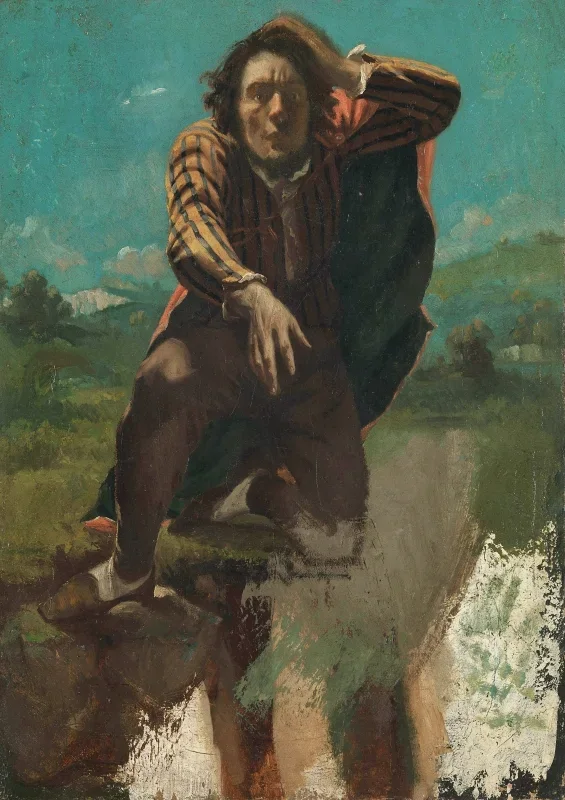 Gustave Courbet | Selvportræt - 1844 | Indrammet kunsttryk | Realisme