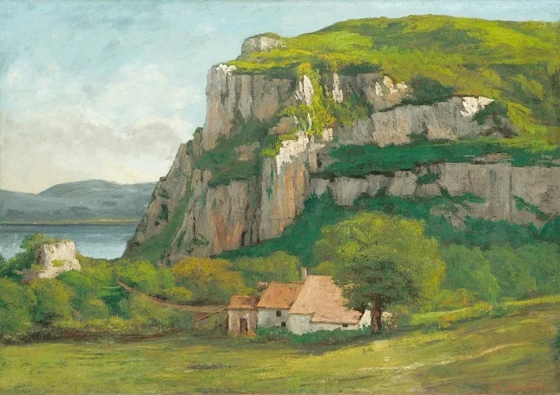 Gustave Courbet | Solnedgang, Vevey, Schweiz - 1874 | Indrammet kunsttryk | Realisme