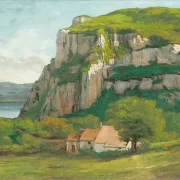 Gustave Courbet | Solnedgang, Vevey, Schweiz - 1874 | Indrammet kunsttryk | Realisme