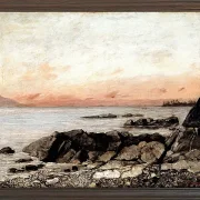 Gustave Courbet – Sonnenuntergang, Vevey, Schweiz 1874 | Giclée Kunstdruck gerahmt