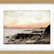Gustave Courbet – Sonnenuntergang, Vevey, Schweiz 1874 | Giclée Kunstdruck gerahmt