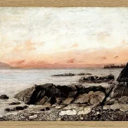 Gustave Courbet – Sonnenuntergang, Vevey, Schweiz 1874 | Giclée Kunstdruck gerahmt
