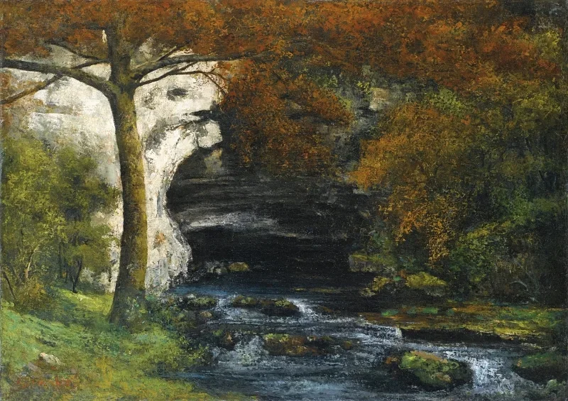 Gustave Courbet | Lisons udspring nær Nans – 1862 | Indrammet kunsttryk | Realisme