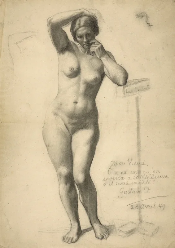 Gustave Courbet | Stående kvindeakt – 1849 | Indrammet kunsttryk | Realisme