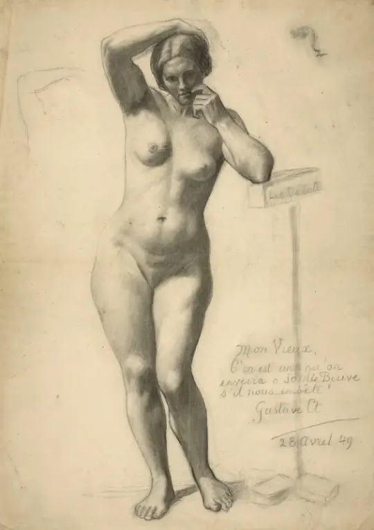 Gustave Courbet | Stående kvindeakt – 1849 | Indrammet kunsttryk | Realisme