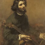 Gustave Courbet | Cellisten, selvportræt – 1847 | Indrammet kunsttryk | Realisme