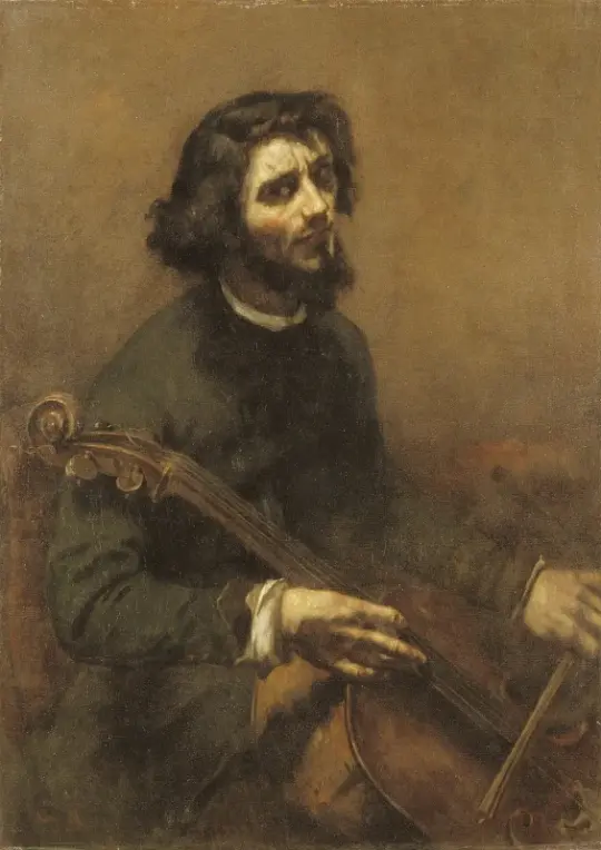 Gustave Courbet | Cellisten, selvportræt – 1847 | Indrammet kunsttryk | Realisme