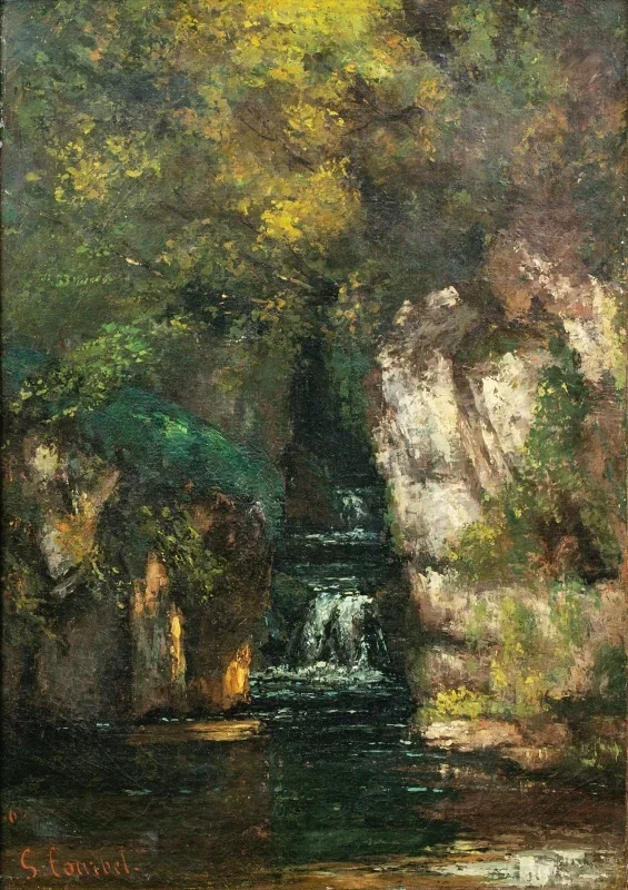 Gustave Courbet | Ein Bach im Wald – 1868 | Gerahmter Kunstdruck | Realismus