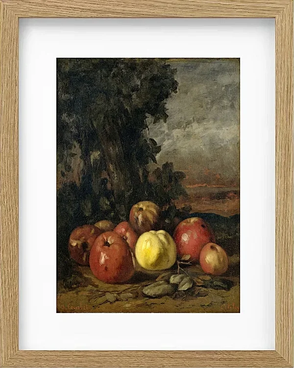 Gustave Courbet – Stillleben mit Äpfeln 1871 | Giclée Kunstdruck gerahmt