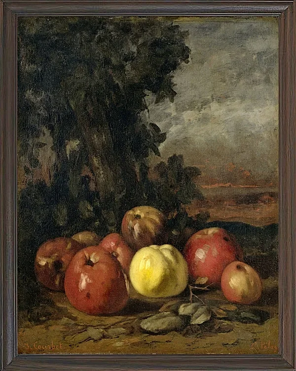 Gustave Courbet – Stillleben mit Äpfeln 1871 | Giclée Kunstdruck gerahmt
