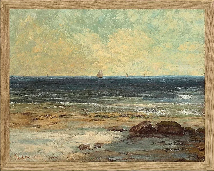 Gustave Courbet – Strand am Meer bei Palavas 1872 | Giclée Kunstdruck gerahmt