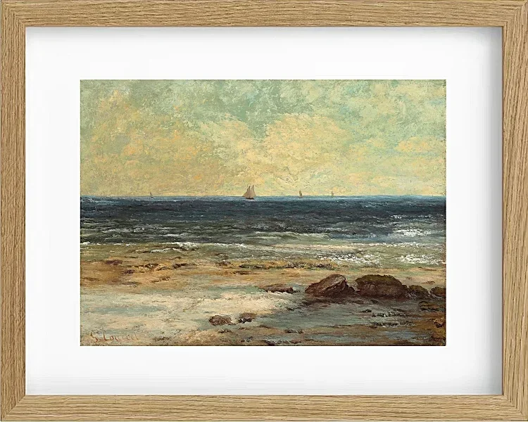 Gustave Courbet – Strand am Meer bei Palavas 1872 | Giclée Kunstdruck gerahmt
