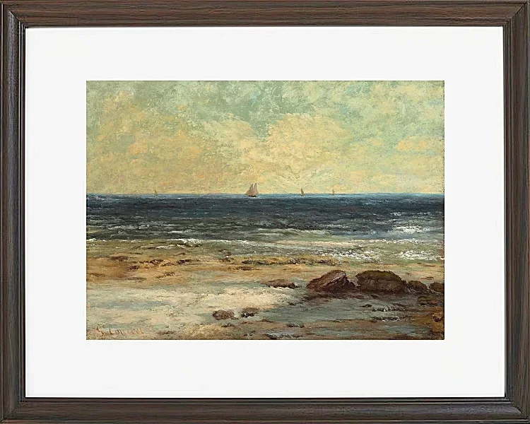 Gustave Courbet – Strand am Meer bei Palavas 1872 | Giclée Kunstdruck gerahmt