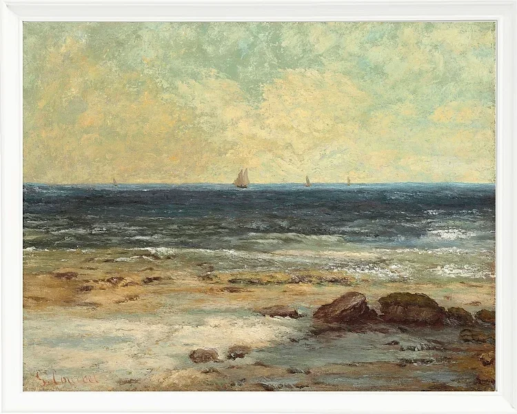 Gustave Courbet – Strand am Meer bei Palavas 1872 | Giclée Kunstdruck gerahmt