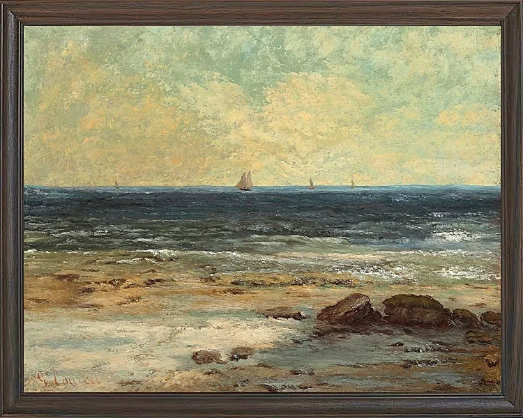 Gustave Courbet – Strand am Meer bei Palavas 1872 | Giclée Kunstdruck gerahmt