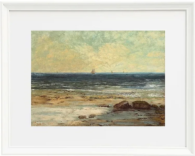 Gustave Courbet – Strand am Meer bei Palavas 1872 | Giclée Kunstdruck gerahmt