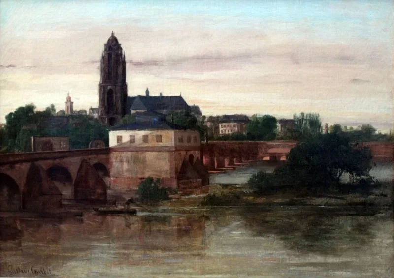 Gustave Courbet | Udsigt over Frankfurt am Main - 1858 | Indrammet kunsttryk | Realisme