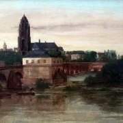 Gustave Courbet | Udsigt over Frankfurt am Main - 1858 | Indrammet kunsttryk | Realisme