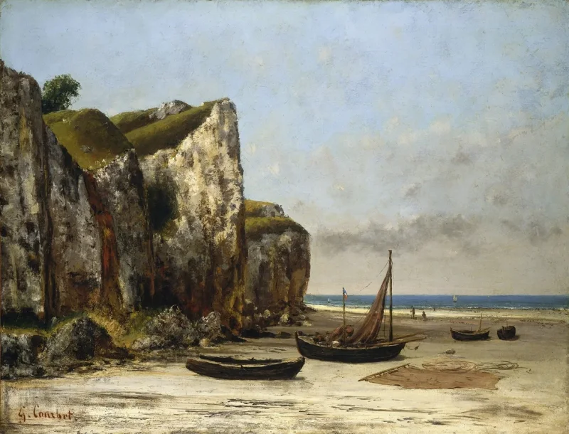 Gustave Courbet – Strand in der Normandie 1872 | Giclée Kunstdruck gerahmt