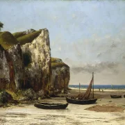 Gustave Courbet – Strand in der Normandie 1872 | Giclée Kunstdruck gerahmt