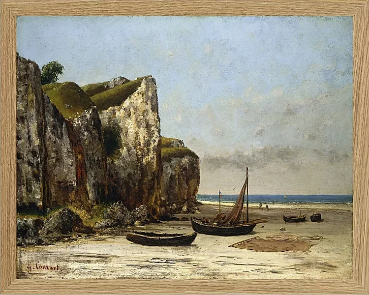 Gustave Courbet – Strand in der Normandie 1872 | Giclée Kunstdruck gerahmt