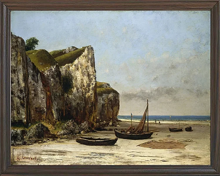 Gustave Courbet – Strand in der Normandie 1872 | Giclée Kunstdruck gerahmt