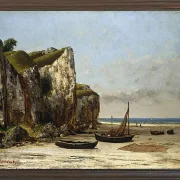 Gustave Courbet – Strand in der Normandie 1872 | Giclée Kunstdruck gerahmt