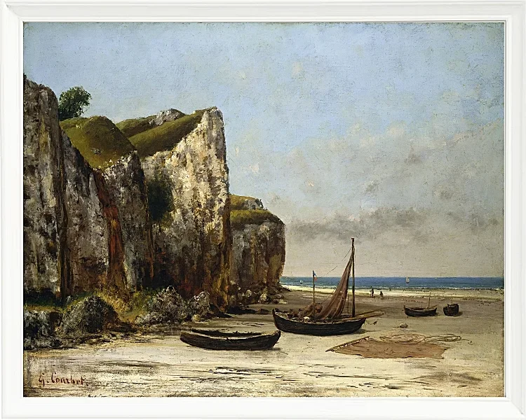 Gustave Courbet – Strand in der Normandie 1872 | Giclée Kunstdruck gerahmt