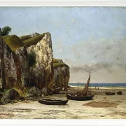 Gustave Courbet – Strand in der Normandie 1872 | Giclée Kunstdruck gerahmt