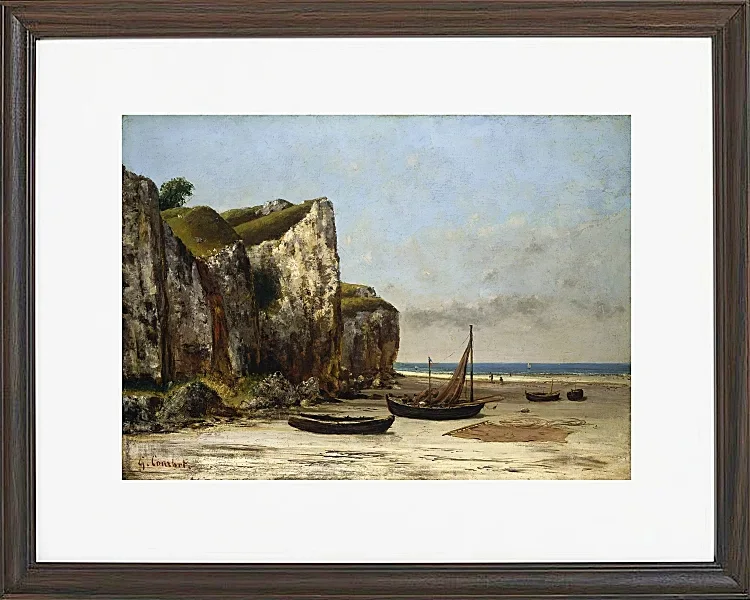 Gustave Courbet – Strand in der Normandie 1872 | Giclée Kunstdruck gerahmt