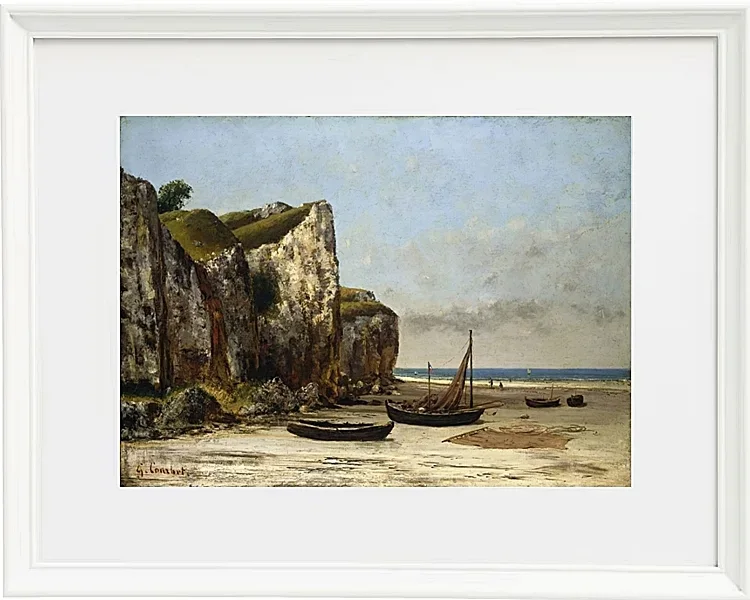 Gustave Courbet – Strand in der Normandie 1872 | Giclée Kunstdruck gerahmt