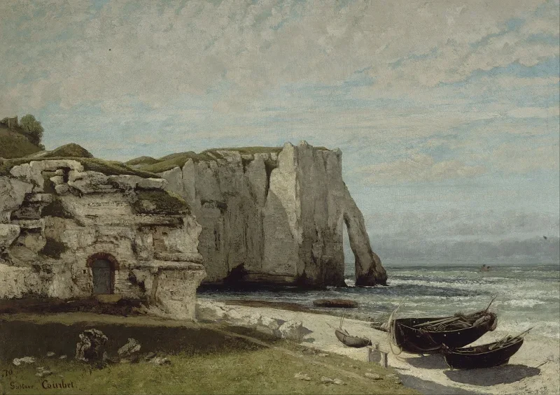 Gustave Courbet | Klipperne ved Étretat efter stormen – 1870 | Indrammet kunsttryk | Realisme