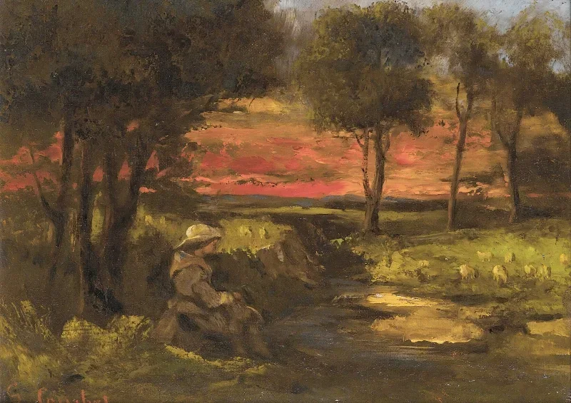 Gustave Courbet | Bretonsk spinder – 1861 | Indrammet kunsttryk | Realisme