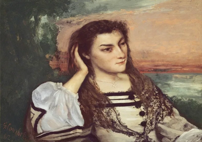 Gustave Courbet | Portræt af Gabrielle Borreau - 1862 | Indrammet kunsttryk | Realisme