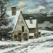 Gustave Courbet | Das Dorf Edge in Winter - 1868 | Gerahmter Kunstdruck | Realismus