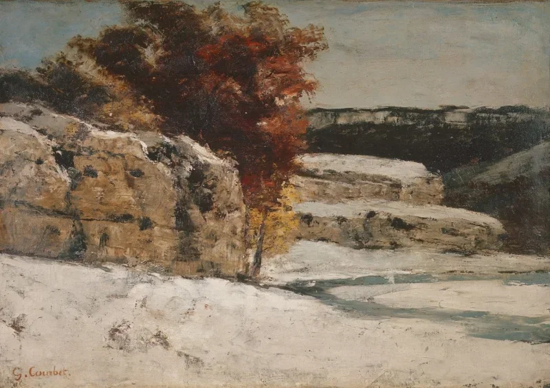 Gustave Courbet | Vinterlandskab - 1865 | Indrammet kunsttryk | Realisme