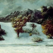 Gustave Courbet | Vinterlandskab med Dents du Midi - 1876 | Indrammet kunsttryk | Realisme