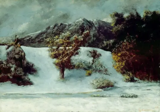 Gustave Courbet | Vinterlandskab med Dents du Midi - 1876 | Indrammet kunsttryk | Realisme