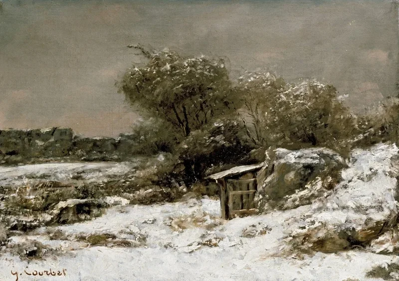 Gustave Courbet | Vinterscene - 1850 | Indrammet kunsttryk | Realisme