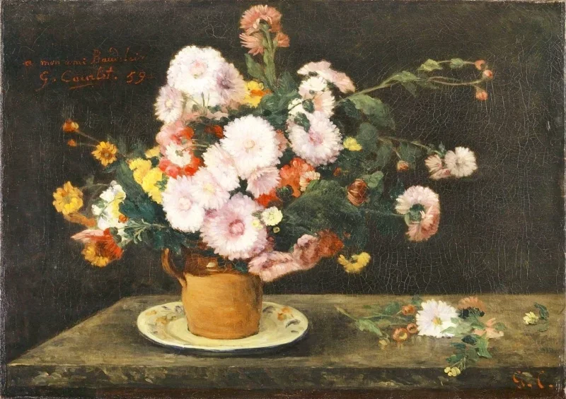Gustave Courbet | Buket af asters – 1859 | Indrammet kunsttryk | Realisme